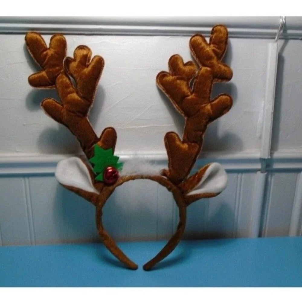 2 Pc FABRIC PLUSH REINDEER ANTLERS HEADBAND HEADDRESS 14